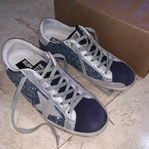 Golden Goose Superstar Glitter Sneakers Size 8